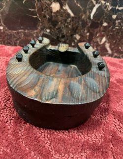 Wooden Horseshoe Ashtray