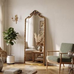 69" x 28" Full Length Floor Mirror Vintage Ornate Baroque Carved Frame – Like New
