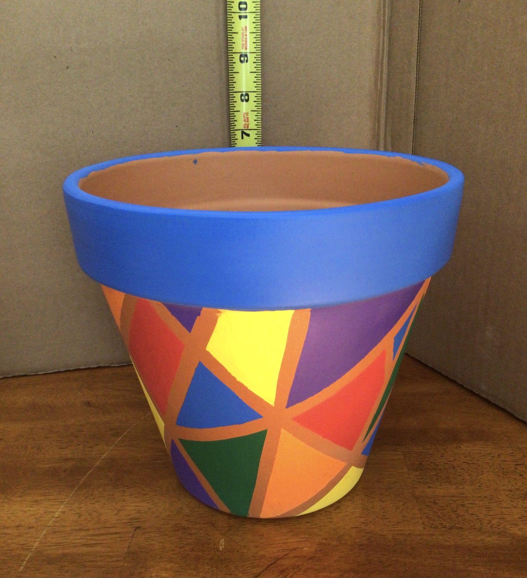 Stained Glass Hand-painted Terracotta Pot
