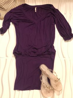 Purple Dress tight on hips and loose tummy, sliming Size M-L $20