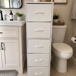 White 5 Drawer Storage Bins