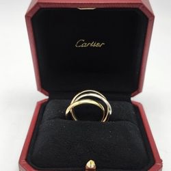 Cartier 18kt Gold Tri-color Trinity Rolling Band Ring Size 10