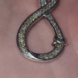 925 And Natural Diamond Infinity Pendent 