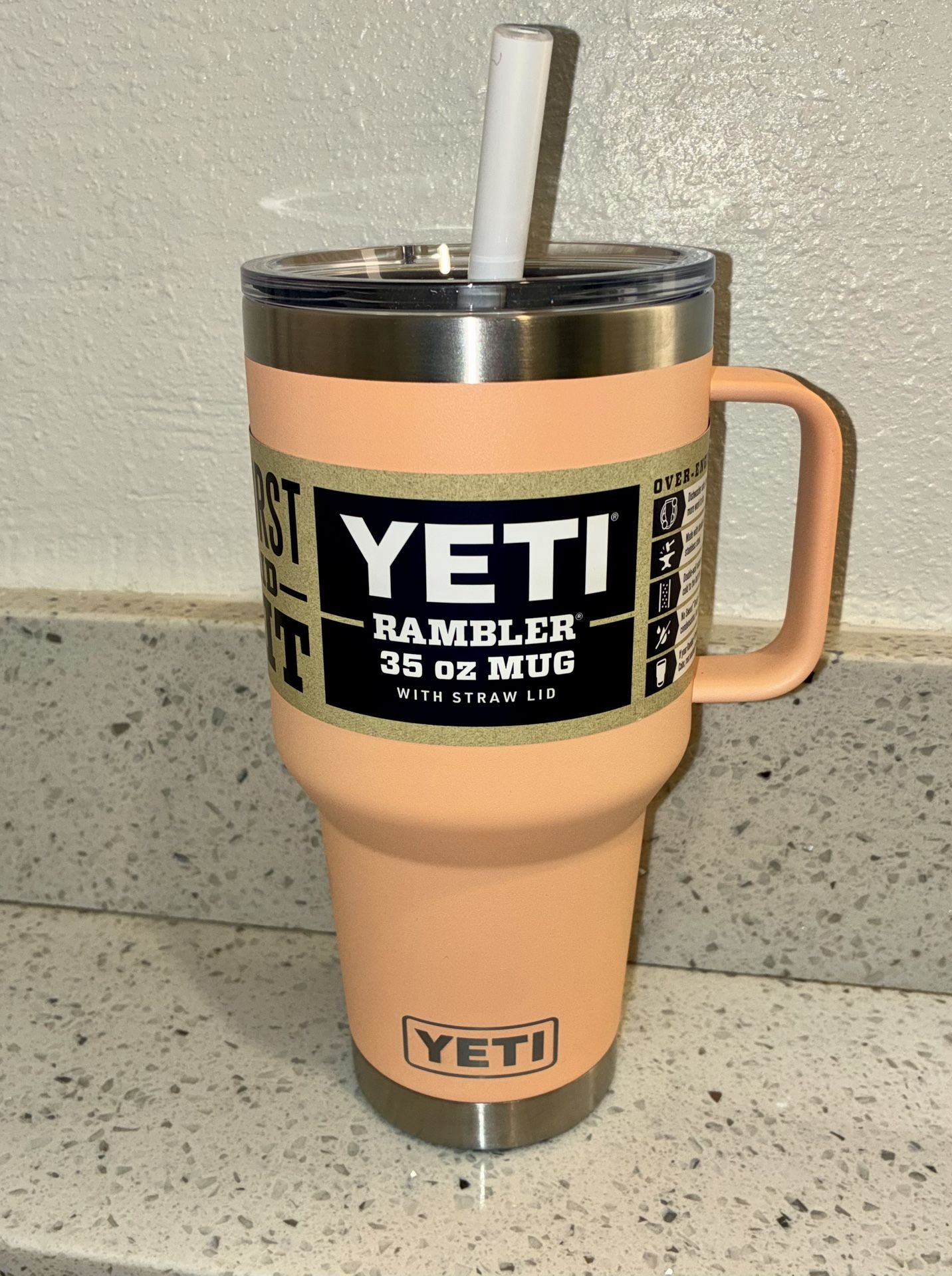 YETI 35oz Tumbler (peach) Brand New