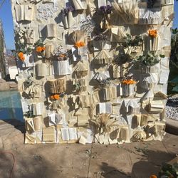 Hand Made Wooden Backdrop With Book Design 