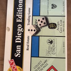 San Diego Edition Monopoly Game 