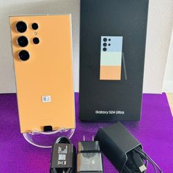 Samsung Galaxy S24 Ultra 5g (256gb) Orange Titanium UNLOCKED, BRAND NEW‼️