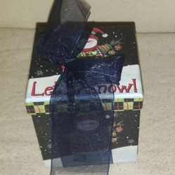 Lindy Bowman "Let it Snow" Christmas/Holiday Square Gift/Storage Box