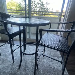 3 Piece Hightop Table & Chairs Bistro