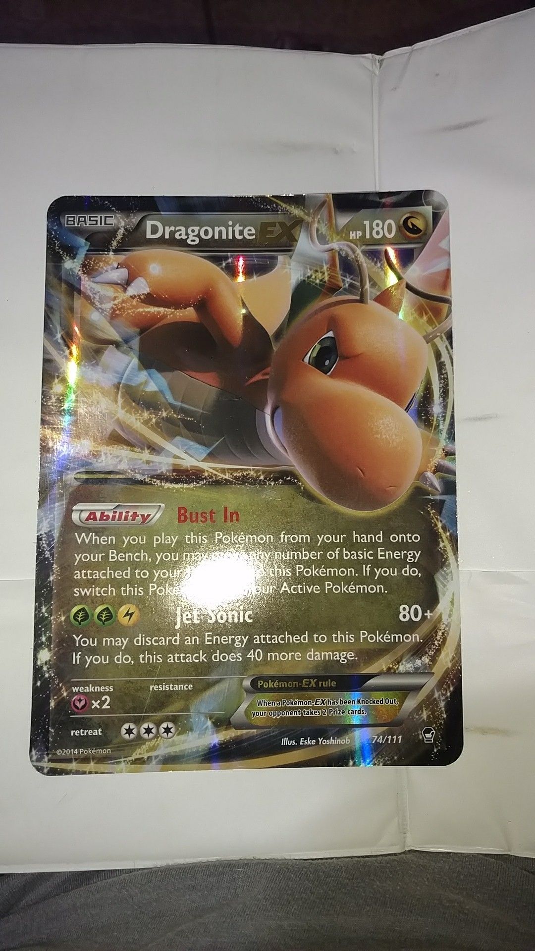 Giant Pokemon card Dragonite ex