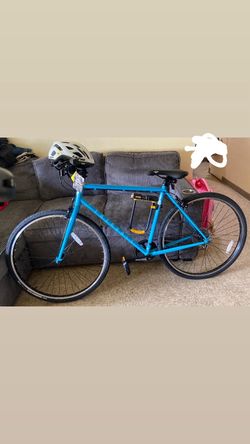 Blue Fairdale Fixie Road Bike Bundle – 8-Speed, Double Brakes + Lazer MIPS Helmet + OnGuard Lock – $400 Deal or Buy Separately