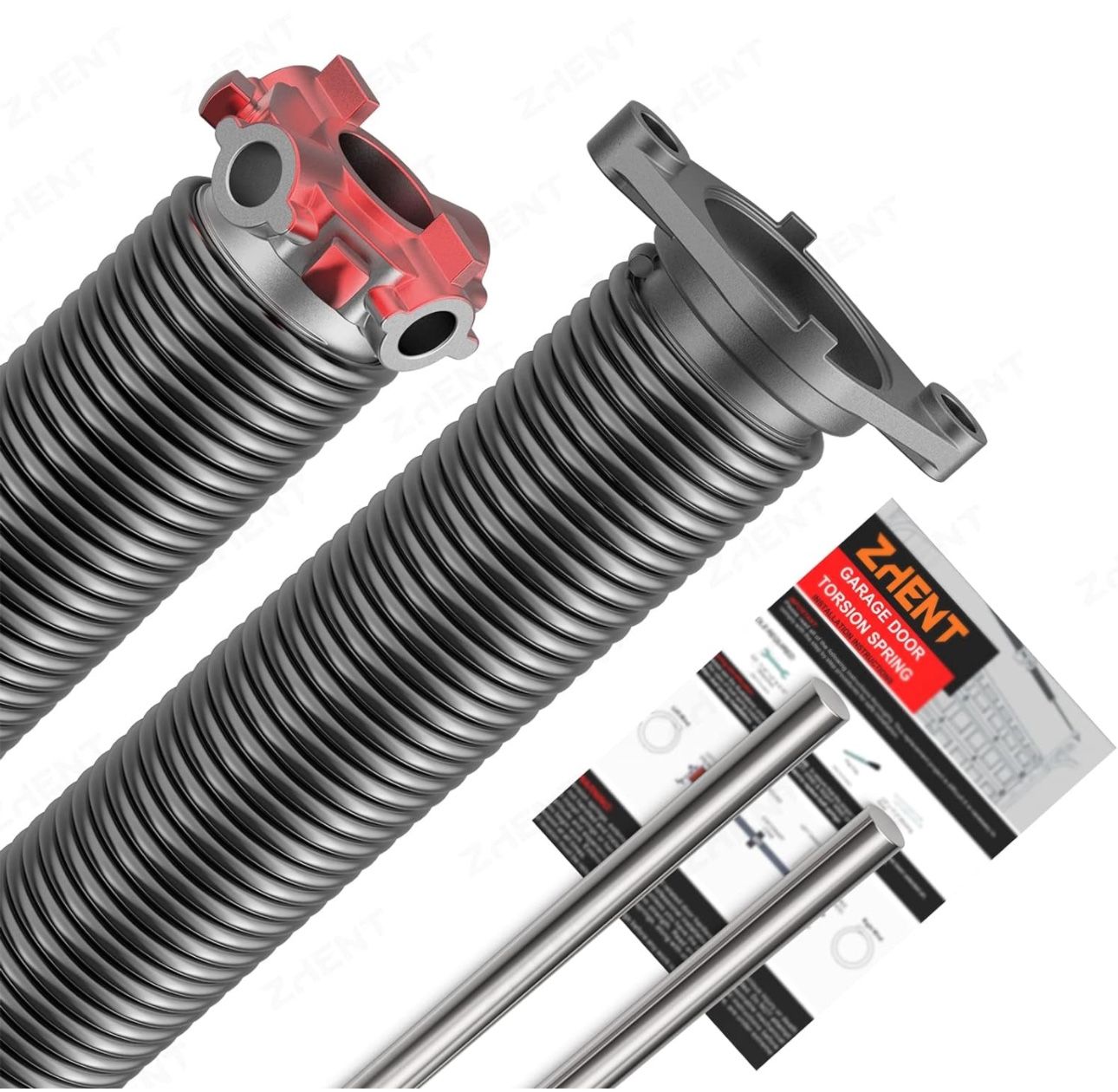 Garage Door Torsion Springs 1.75’’(Pair) with Non Slip Winding Bars Coated Torsion Springs with a Minimum of 18000 Cycles(0.234''X1.75''X31'')