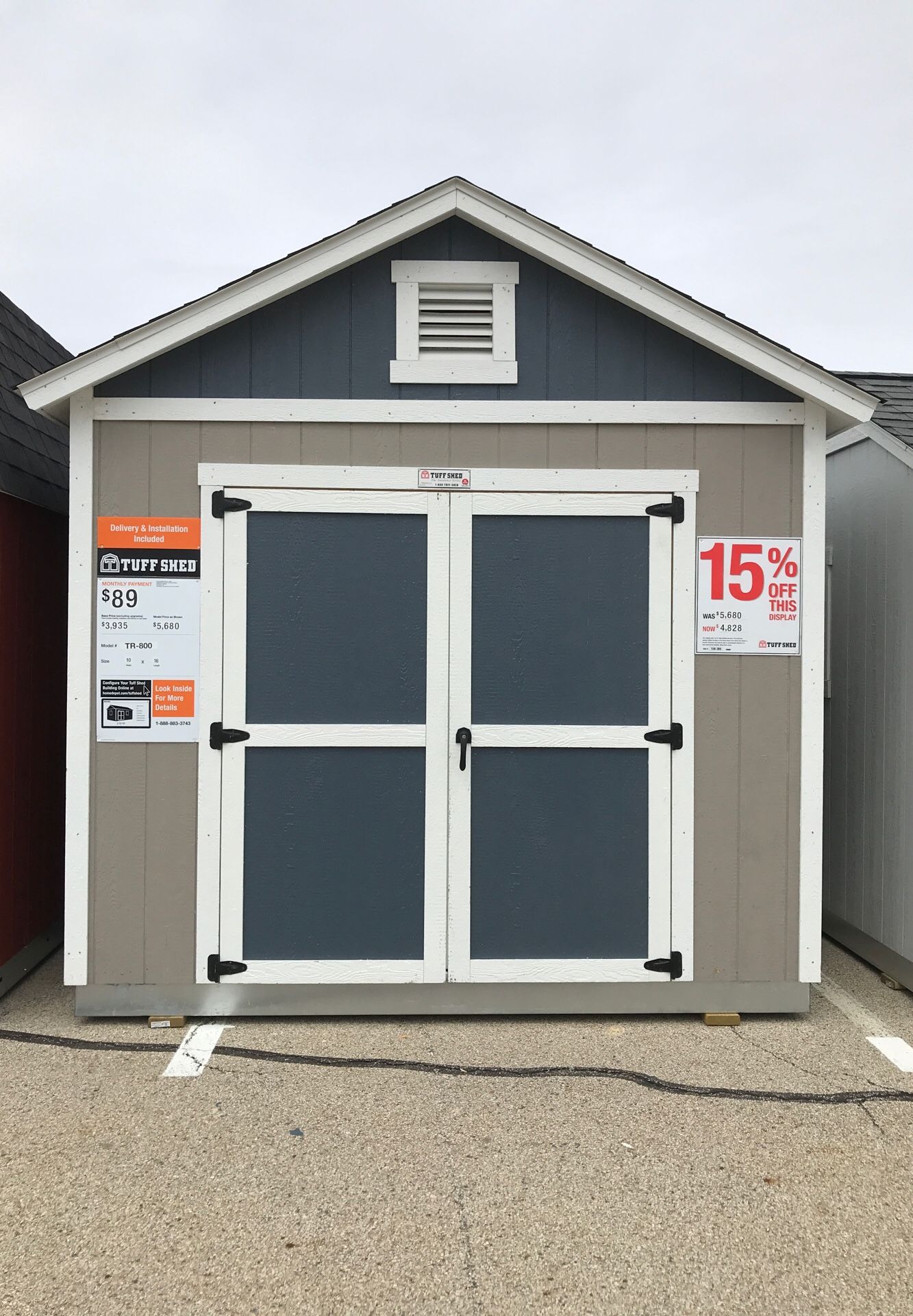 Brand new Tuff Shed TR800 was $5680 now only $4828