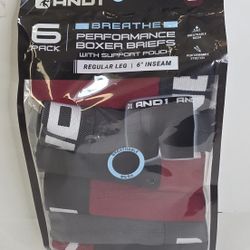 AND1  6pk Performance Boxer Briefs Mens Small 