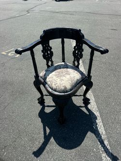 Antique Corner Chair ~ Hand Carved Wood ~ CAN DELIVER!!!
