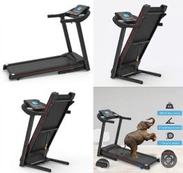 KONDAFILA Folding Treadmill with Incline 12%, Foldable Treadmill 300 Ib Capacity, Large Running Area, Heavy Duty Home Workout Equipment with App Contr