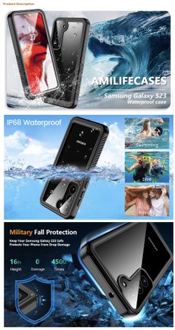 AMILIFECASES Galaxy S23 Ultra Case - Black, Camera Cover