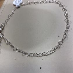 925 Sterling silver heart anklet