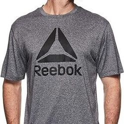 Reebok T-Shirt Men's Medium Dominator Charcoal Heather Crew Neck Performance