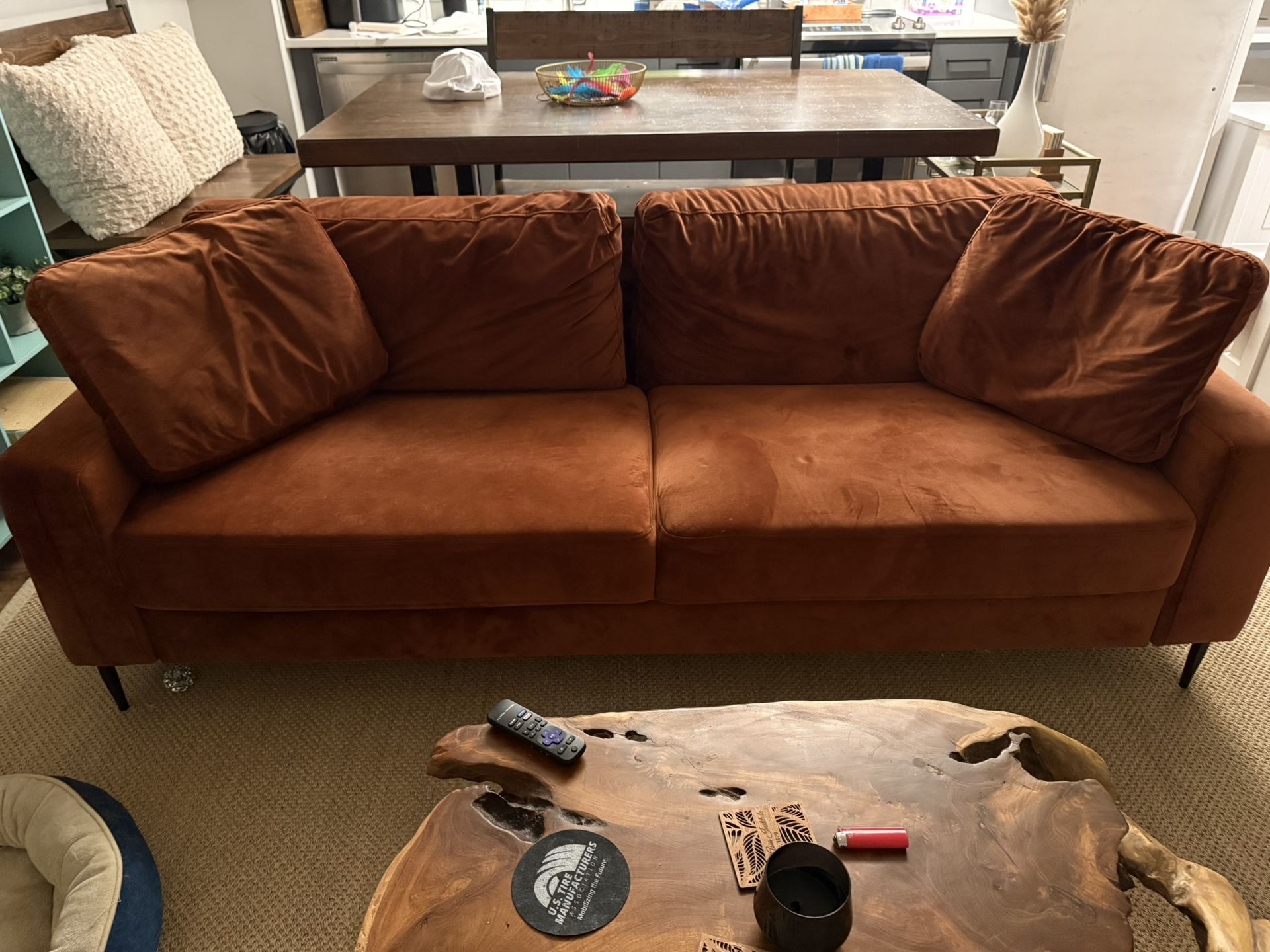 Faux Suede Couch – Like New