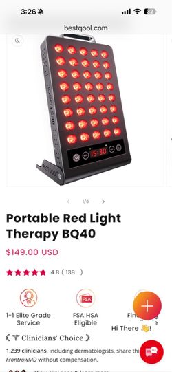 Red Light Therapy Panel Bestqool BQ40 like new