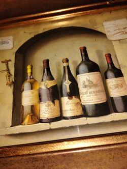 Nice Framed Picture Of Wine Bottles 