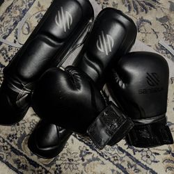 BOXING GLOVES & SHIN GUARDS
