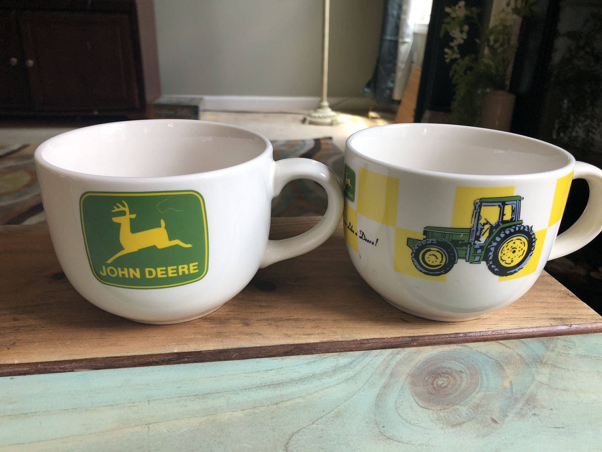 2 Vintage John Deere extra large coffee mugs