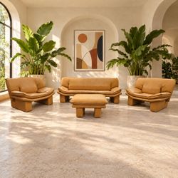 Scandinavian Designs Monza 4-Piece Leather Seating Set