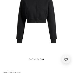 Skims Cotton Fleece Zip Up Hoodie 