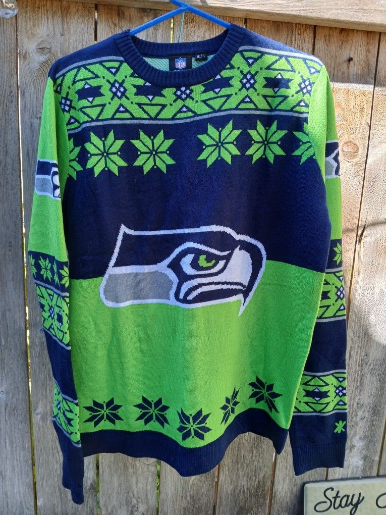 Seattle Seahawks Ugly Sweater LG
