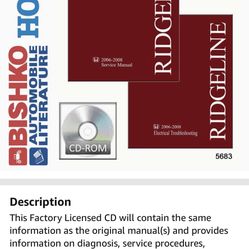 Best Offer Repair Manual CD 2006-2008 Honda Ridgeline