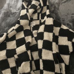 Checkered zip up hoodie XL