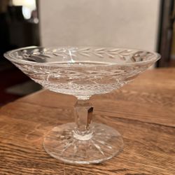Waterford Ireland GLANDORE 4" Crystal Compote or Pedestal Bowl w/ Cut Foot