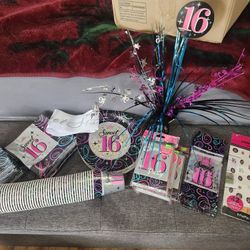 Tons Of Sweet 16 Party Decorations And Table Wear