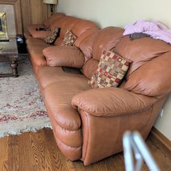 Free Italian Leather Couch, Loveseat, Chair. 