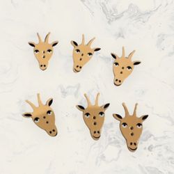 Shape Giraffe Wood Buttons For Sewing Scrapbooking