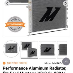 Mishimoto aluminum radiator 2024 Mustang Gt, dark horse, eco-boost