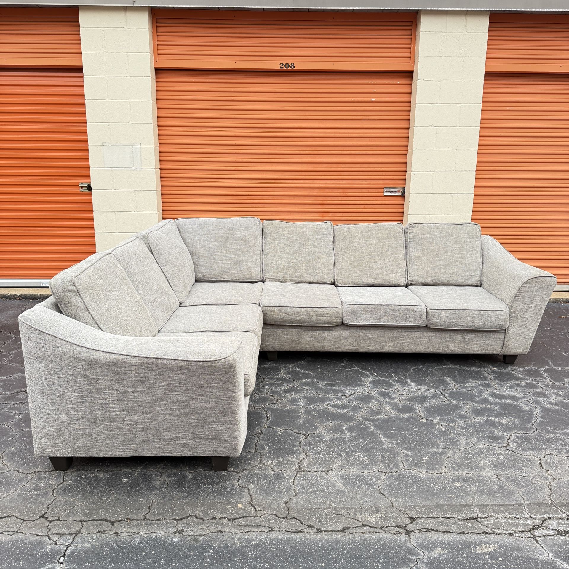 Free Delivery - Gray L Sectional Couch