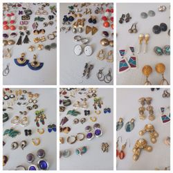 Assorted Earrings Modern and Vintage, Total 80 Pieces 