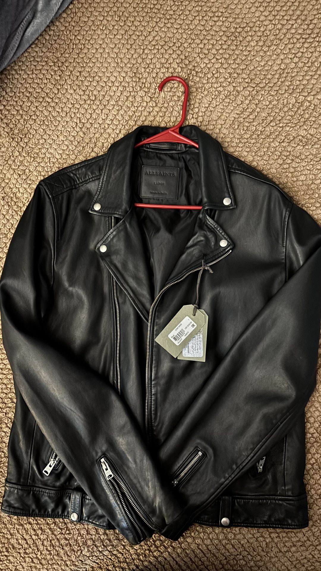 Mens All Saints Leather Jacket
