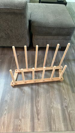 wooden storage rack for boots