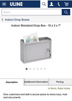 Metal Indoor Key Drop Box H-3166 Secure - NO KEY Included
