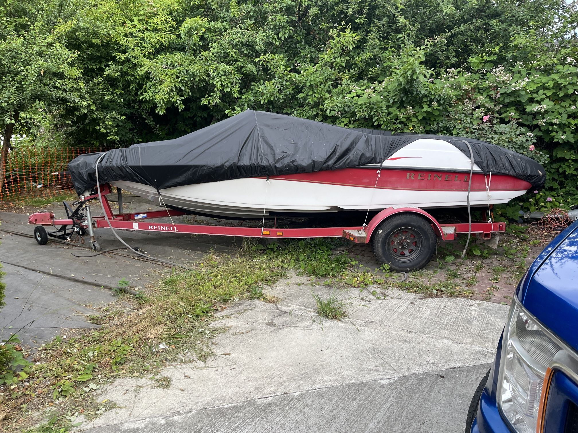 Unfinished Project Boat With Motor.