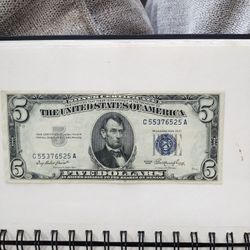 Silver Certificate 5$ Blue Stamp