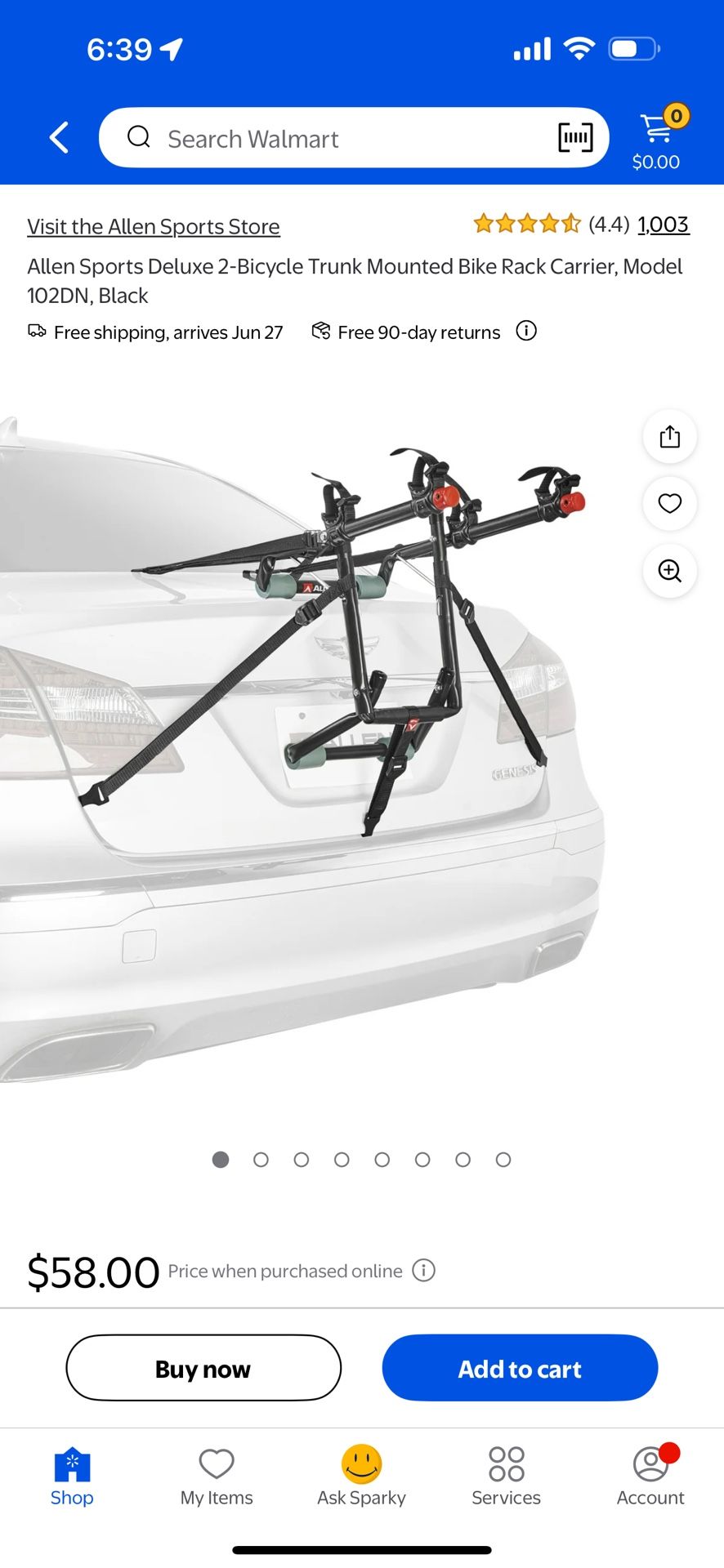 Trunk Bike Carrier With 2 Top Tubes