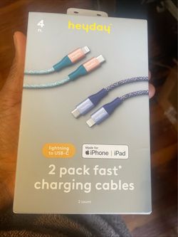Heyday 2-Pack Lightning to USB-C Charging Cables 4ft