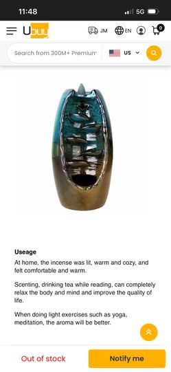 Ceramic Incense Smoke Waterfall Holder 