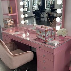Pink Vanity Table $10 Down Payment Financing And Delivery