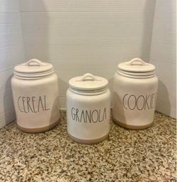 Rae Dunn set of three canisters